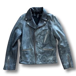 BEAUTIFUL  horsehide Leather moto Jacket. Handmade in NYC.  THE REAL DEAL